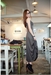 รูปย่อ Maxi dress เดรสทรงเข้ารูป สีเทา แฟชั่นเกาหลี รูปที่1
