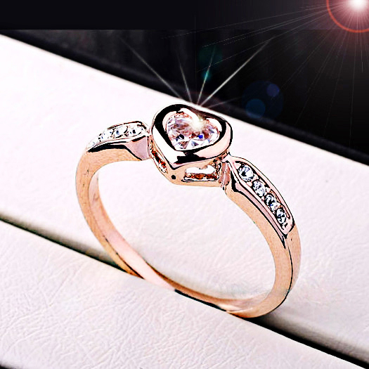 Size O bondsnet 18k 18ct Rose gold GP Band Wedding Crystal Lab Diamond Ring TD-186 รูปที่ 1