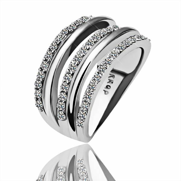 bondsnet Size O 18k 18ct White gold GP Band Wedding Crystal Lab Diamond Ring TD-179 รูปที่ 1