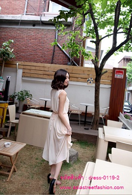 พร้อมส่ง ชุดเดรสยาวผ้าชีฟอง ใส่เที่ยว ใส่ทำงาน ชิวๆ น่ารัก รูปที่ 4
