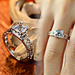 รูปย่อ bondsnet Size O 18k 18ct White Gold GP Wedding Crystal Lab Diamond Ring TD-146 รูปที่1