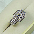 Size Q bondsnet 18k 18ct White gold GP Band Wedding Crystal Lab Diamond Ring TD-93