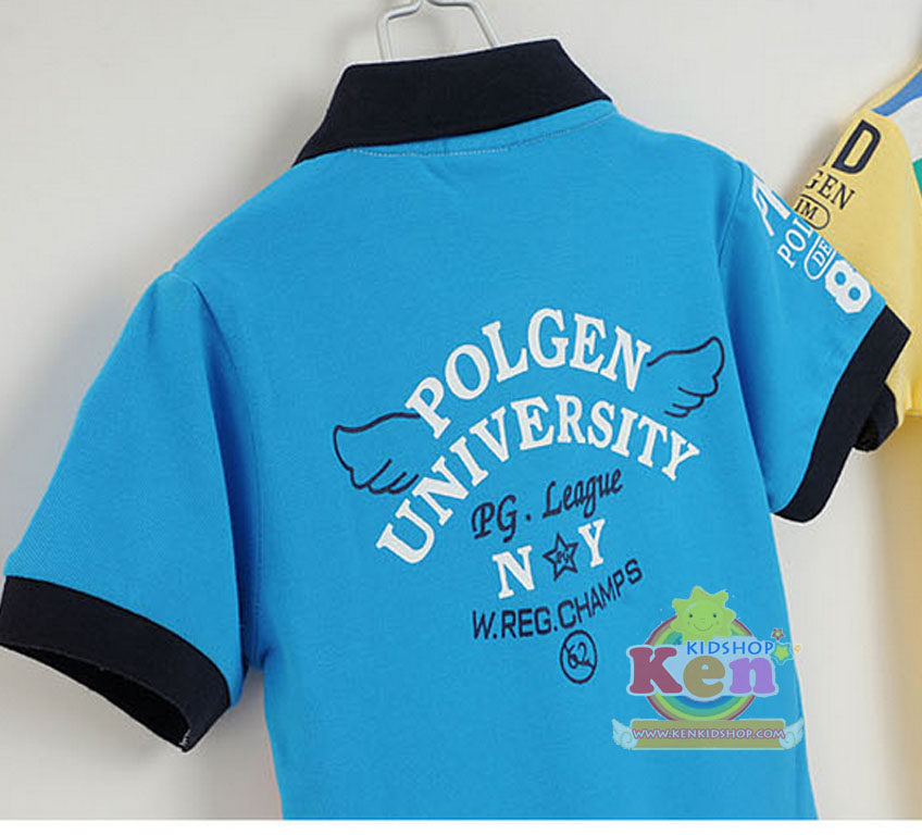 CISI เสื้อโปโลเด็กแขนสั้น POLGEN University สีฟ้า รูปที่ 6