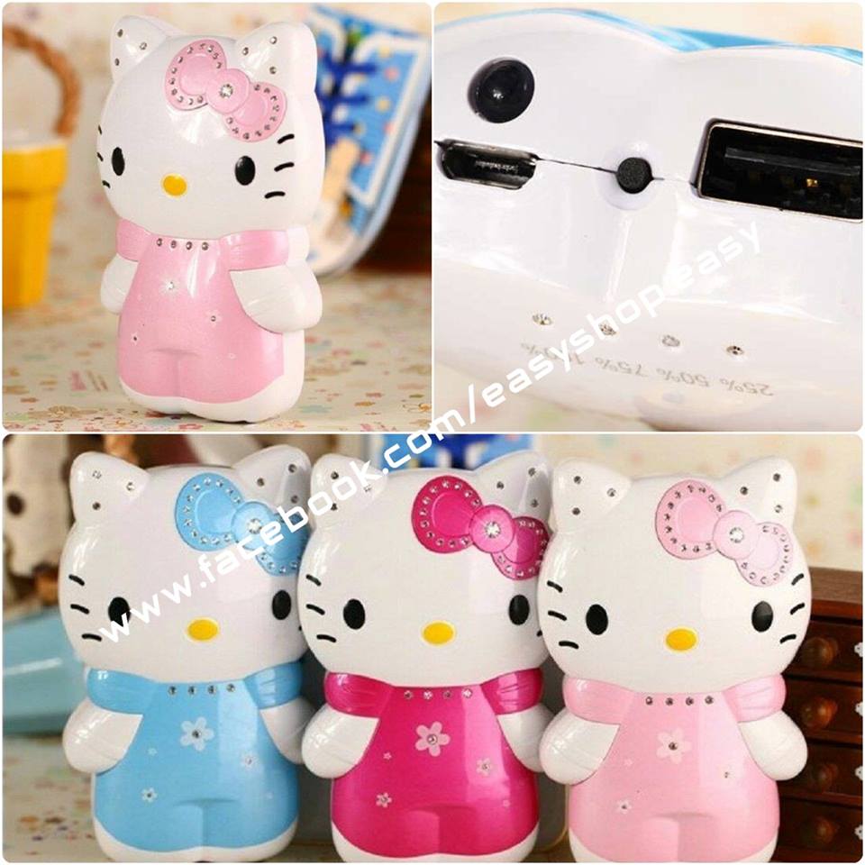 แบตเตอรี่สำรอง Powerbank Hello Kitty สีฟ้า ความจุ 8800 Mah รูปที่ 2