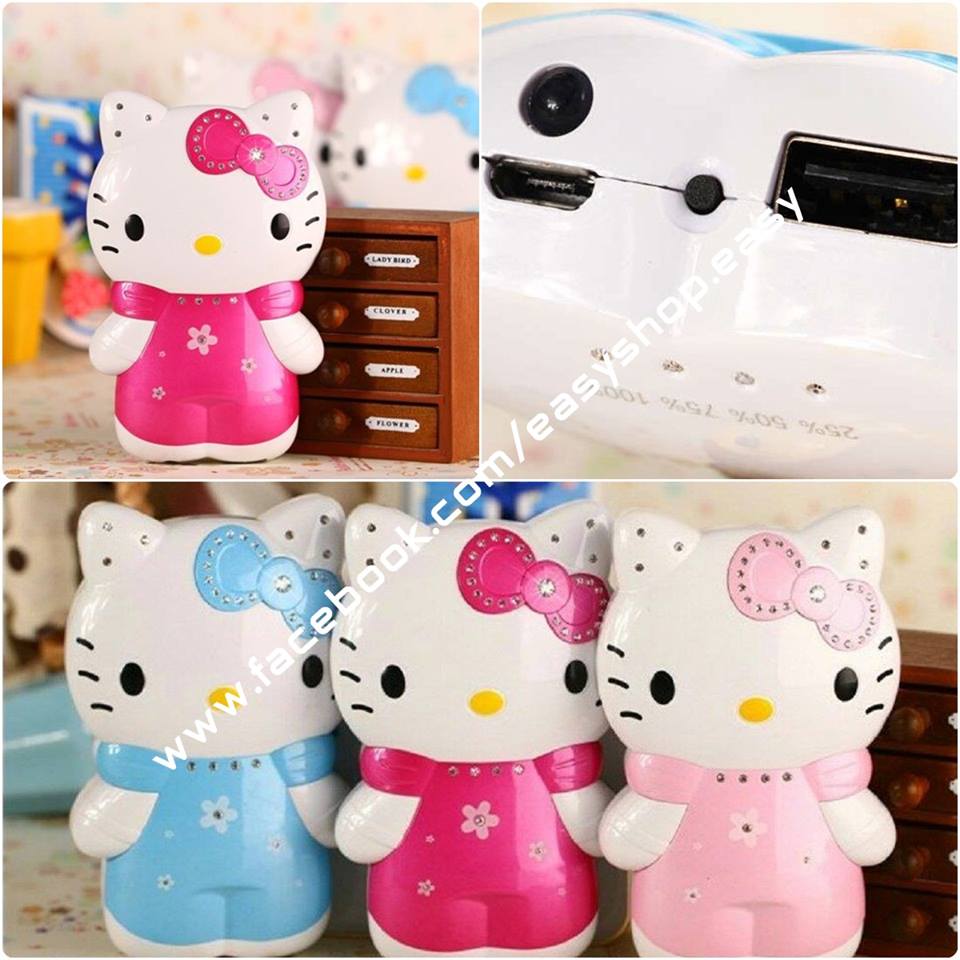 แบตเตอรี่สำรอง Powerbank Hello Kitty สีฟ้า ความจุ 8800 Mah รูปที่ 3
