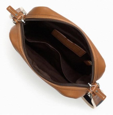 กระเป๋าผู้ชาย COACH รุ่น HERITAGE WEB LEATHER FLIGHT BAG  MARINE F70813 รูปที่ 3