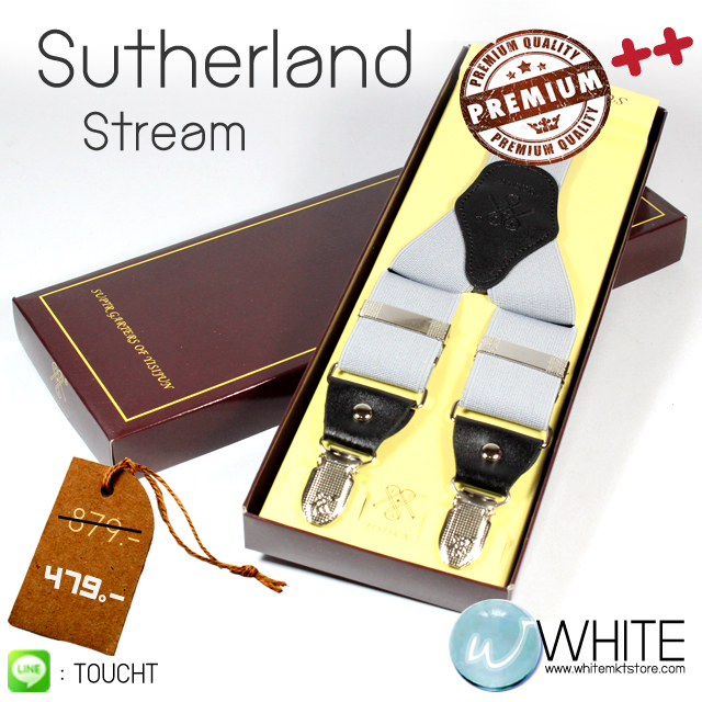 Sutherland Stream - สายเอี้ยม Suspenders สายสีเทาอ่อน ขนาดสาย กว้าง 3.5 เซนติเมตร รูปที่ 1