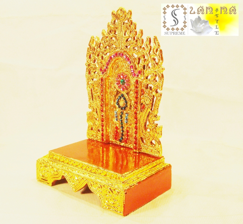แท่นพระพม่าทรงสูง เล็ก 6 นิ้ว (งานคริสตัส) รูปที่ 2