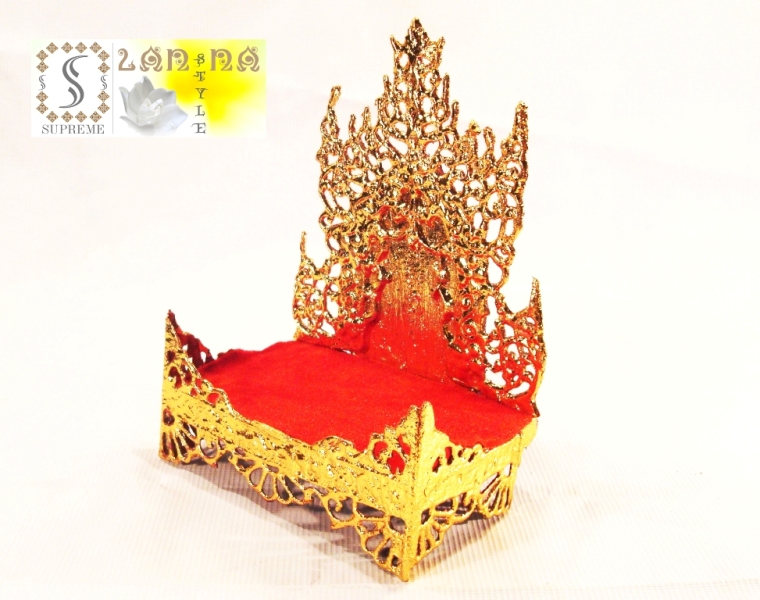 แท่นพระพม่าทรงบัลลังก์ เล็ก 5.5 นิ้ว (งานโลหะ) รูปที่ 2