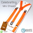 Celebrating Mini Stream - สายเอี้ยมเส้นเล็ก (Suspenders) สายสีส้มสะท้อนแสง ขนาดสาย กว้าง 1.5 เซนติเมตร ยาวสุด 32 นิ้ว (C