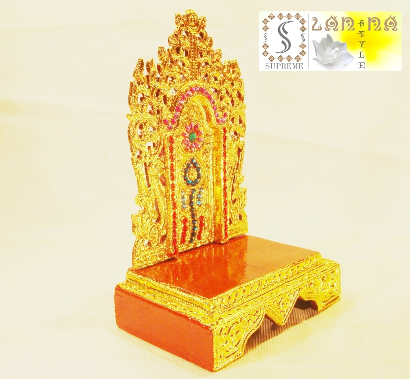 แท่นพระพม่าทรงสูง เล็ก 6 นิ้ว (งานคริสตัส) รูปที่ 3
