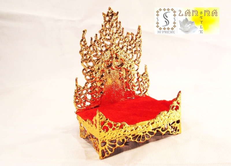 แท่นพระพม่าทรงบัลลังก์ เล็ก 5.5 นิ้ว (งานโลหะ) รูปที่ 3