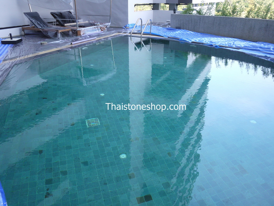 หินปูสระว่ายน้ำ green sukabumi 10x10 cm. คุณภาพเกรด premium คัดเกรด แล้ว สินค้า มี Stock พร้อมส่ง รูปที่ 3