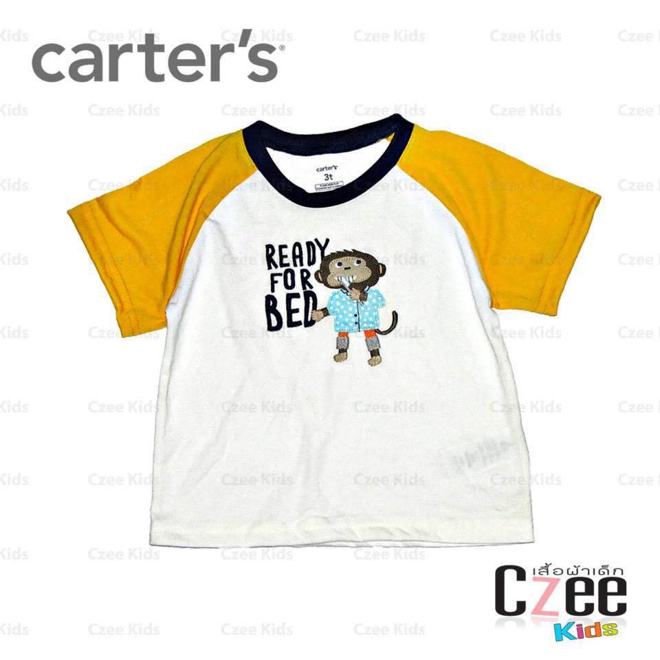 เสื้อผ้าเด็ก เสื้อยืด Carter's สีขาวแขนเหลือง รูปที่ 1