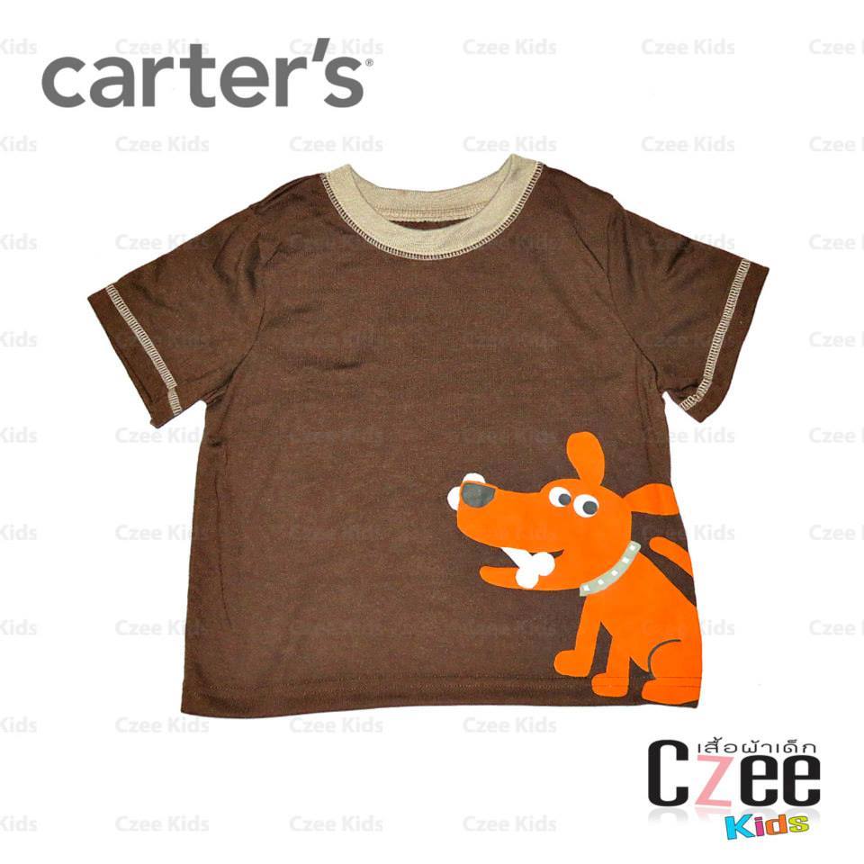เสื้อผ้าเด็ก เสื้อยืด Carter's สีน้ำตาล ลายน้องหมา รูปที่ 1