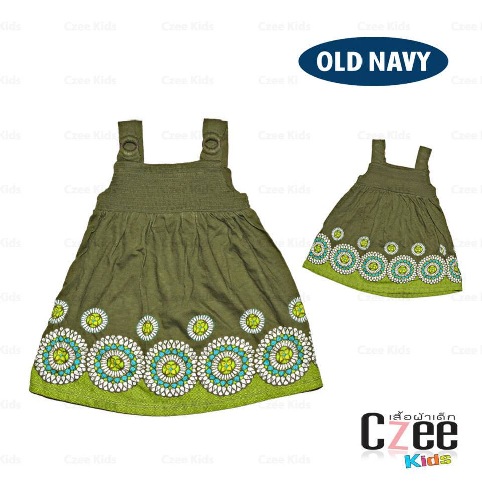 เสื้อผ้าเด็ก ชุดแซกลายดอก สีเขียว (Old Navy) รูปที่ 1