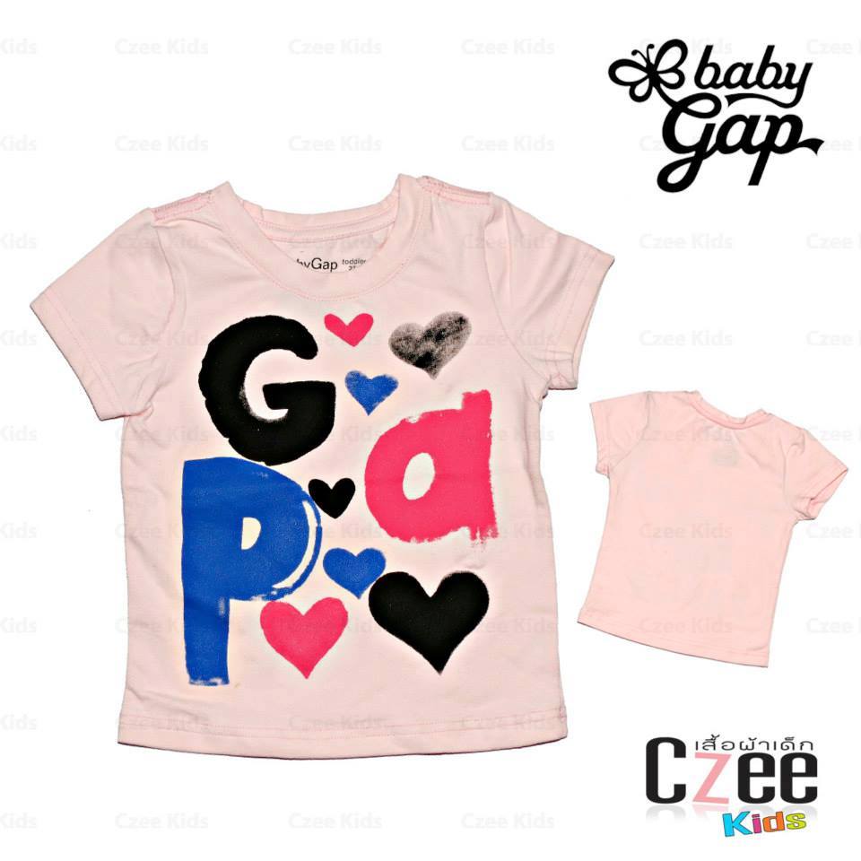 เสื้อยืดสีชมพู (Baby GAP) ลายหัวใจ รูปที่ 1