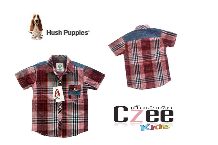 เสื้อผ้าเด็ก เสื้อ Shirt ลายสก๊อต สีแดง (Hush Puppies) รูปที่ 1