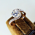 Size Q bondsnet 18k 18ct Rose gold GP Band Wedding Crystal Lab Diamond Ring TD-989