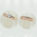 Size Q bondsnet 18k 18ct Rose gold GP Band Wedding Crystal Lab Diamond Ring TD-196