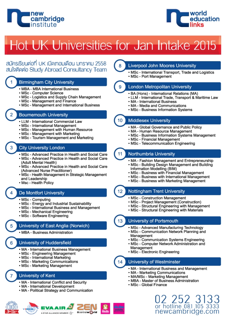 สถาบันนิวเคมบริดจ์ (ประเทศไทย) ยินดีให้คำปรึกษาแนะนำผู้สนใจเรียนต่อระดับปริญญาตรี – ปริญญาเอก ณ สหราชอาณาจักร  รูปที่ 1