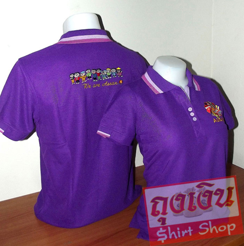 เสื้อโปโล สีม่วงเข้ม มีทั้งทรงชายและทรงหญิง สอบถามได้ที่ ไลน์ไอดี @tngshirtshop รูปที่ 5