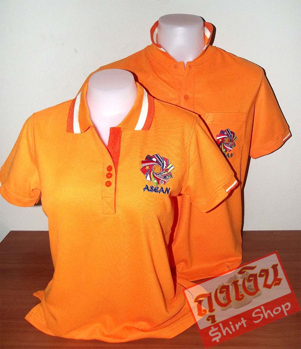 เสื้อโปโลสำเร็จรูป สีส้ม ทรงสปอร์ต สอบถามได้ที่ ไลน์ไอดี @tngshirtshop รูปที่ 2