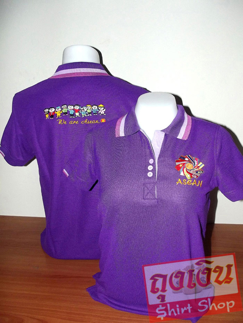เสื้อโปโล สีม่วงเข้ม มีทั้งทรงชายและทรงหญิง สอบถามได้ที่ ไลน์ไอดี @tngshirtshop รูปที่ 6