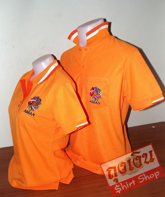 เสื้อโปโลสำเร็จรูป สีส้ม ทรงสปอร์ต สอบถามได้ที่ ไลน์ไอดี @tngshirtshop รูปที่ 4