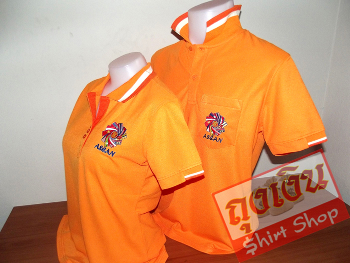 เสื้อโปโลสำเร็จรูป สีส้ม ทรงสปอร์ต สอบถามได้ที่ ไลน์ไอดี @tngshirtshop รูปที่ 3