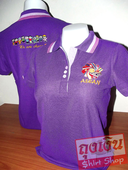 เสื้อโปโล สีม่วงเข้ม มีทั้งทรงชายและทรงหญิง สอบถามได้ที่ ไลน์ไอดี @tngshirtshop รูปที่ 4