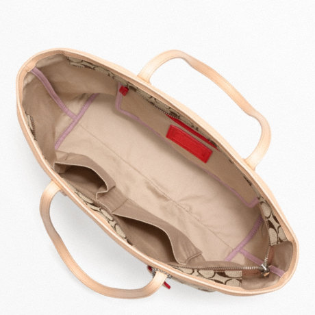 กระเป๋า COACH  WEEKEND SIGNATURE C MEDIUM ZIP TOP TOTE F23465 รูปที่ 3