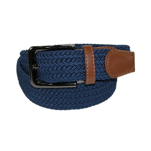 CTM® Mens Elastic Silver Buckle with Tan Tabs Stretch Belt  รูปที่ 5