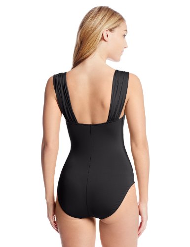 Swimsuit Kenneth Cole New York Women's Haute Wave Shirred Front One Piece Swimsuit (Type one Piece) รูปที่ 4