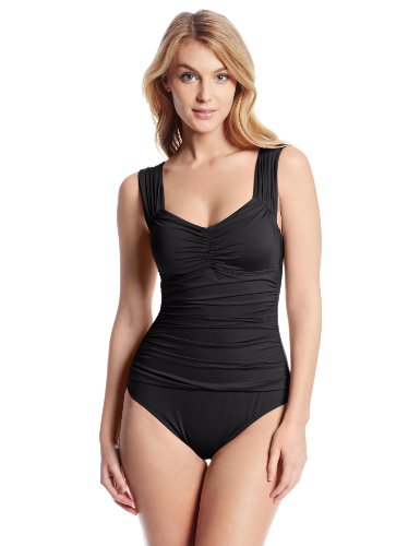 Swimsuit Kenneth Cole New York Women's Haute Wave Shirred Front One Piece Swimsuit (Type one Piece) รูปที่ 1