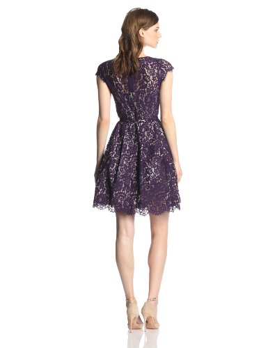 Eliza J Women's Cap Sleeve Lace Fit and Flare Party Dress ( Eliza J Night Out dress ) รูปที่ 4