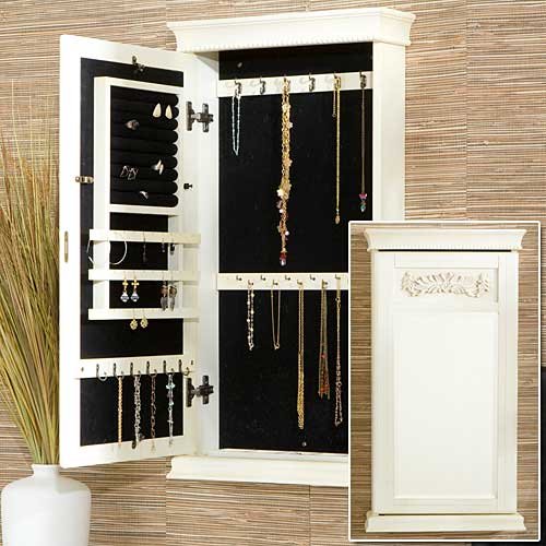imperial wall mount jewelry armoire - antique white ( Antique ) รูปที่ 1