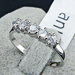 รูปย่อ Size R 1/2 bondsnet 18k 18ct White gold GP Band Wedding Crystal Lab Diamond Ring TD-275 รูปที่1