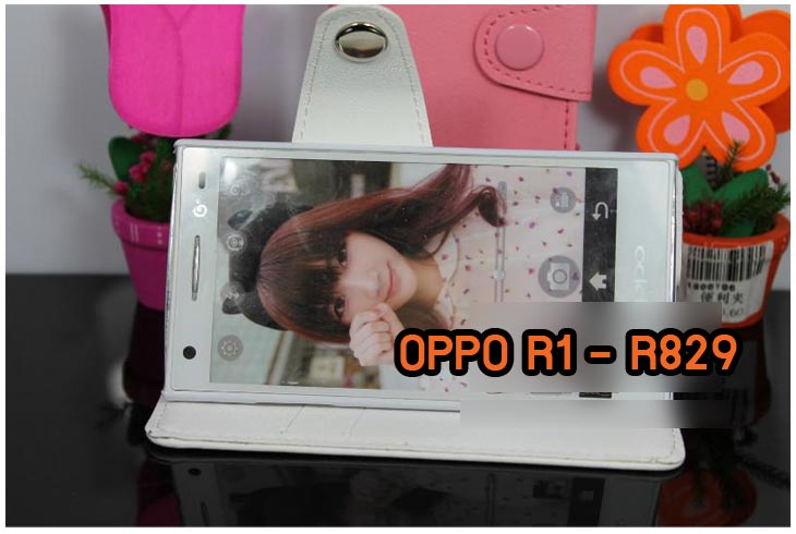 M664-05 เคสไดอารี่ OPPO R1 – R829 สีม่วง รูปที่ 3