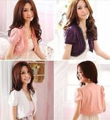 TW12-02 เสื้อคลุมไหล่ลูกไม้ สีชมพู รูปที่ 3