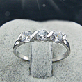 Size R1/2 TD-271 18k 18ct White gold GP Band Wedding Crystal Lab Diamond Ring