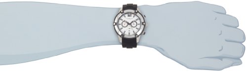 Stuhrling Original Men's 268.332D62 Champion Victory Quartz Chronograph Date Silver Dial Black Rubber Strap Watch รูปที่ 7