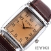 รูปย่อ EYKI Classic Rectangle Dial Brown Leather Band Men's Couple Dress Wrist Watch EKI059 รูปที่5