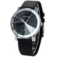 SINOBI Crystal Elegant Mens Women Black Quartz Leather Wrist Quartz Watch Gift SNB021