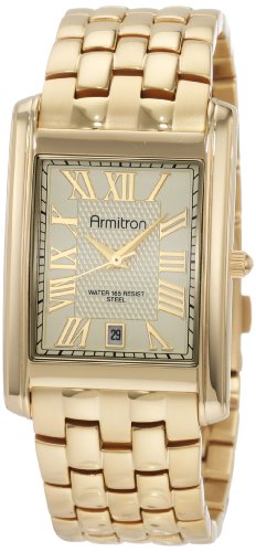 Armitron Men's 20/4759CHGP Gold-Tone Rectangle Dial Dress Bracelet Watch รูปที่ 1