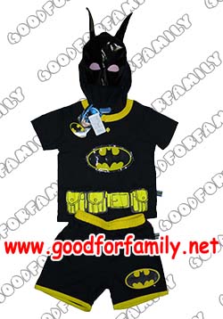 ชุดแฟนซี Batman แขนสั้น ขาสั้น มีไฟ มีฮู้ด แบทแมน สีดำ แต่งแฟนซี การ์ตูน เสื้อผ้าเด็ก รหัส fcycarbat003 รูปที่ 1