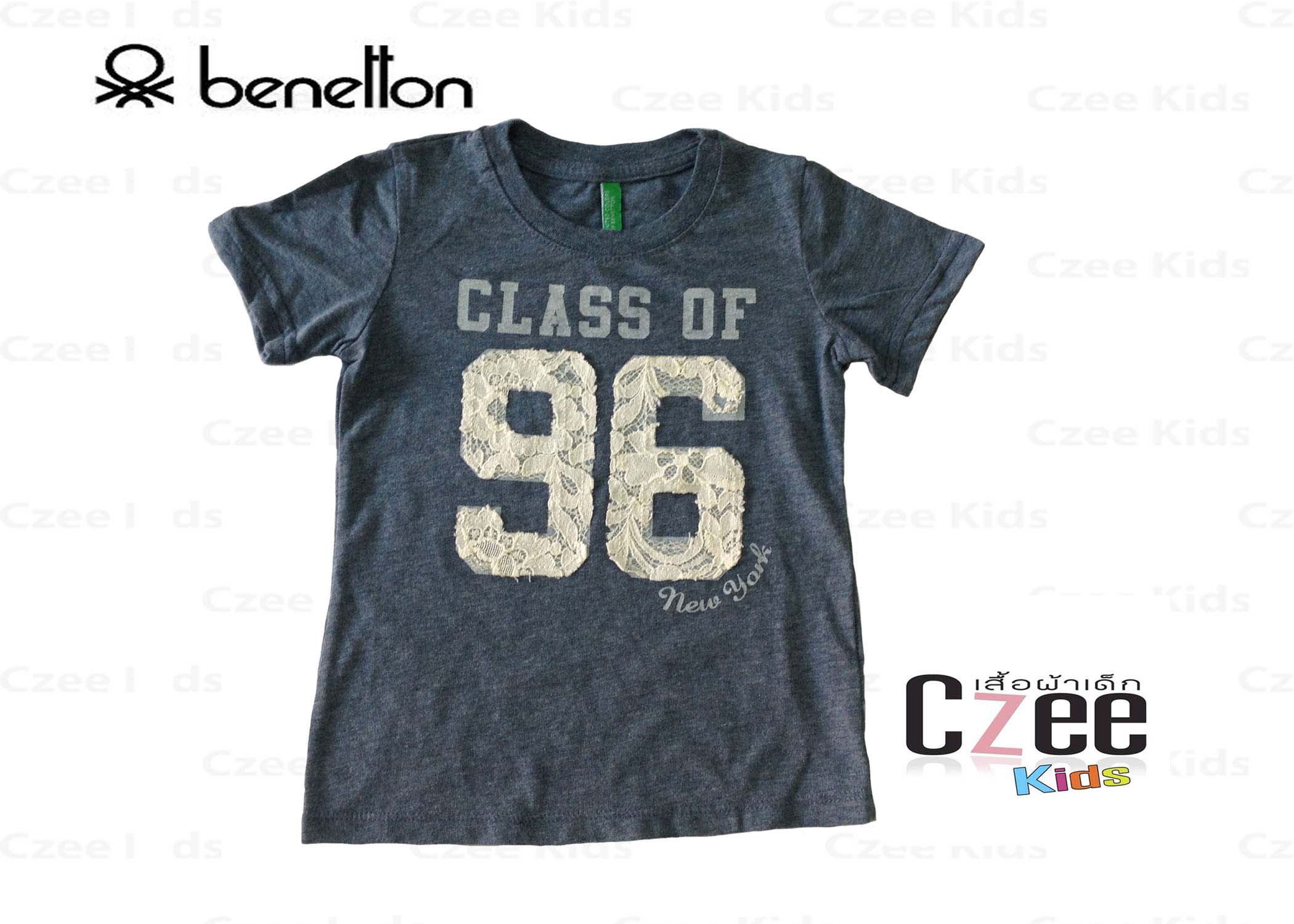 เสื้อผ้าเด็ก เสื้อยืดลาย class of 69 สีเทา BENETTON รูปที่ 1