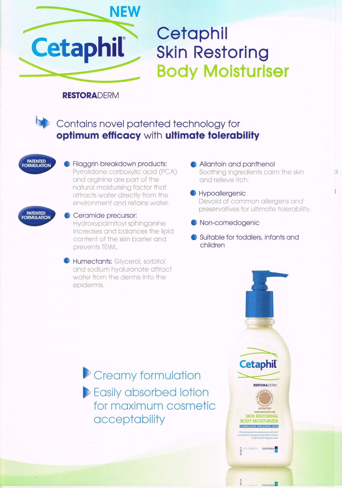 Cetaphil Restoraderm Body Moisturizer 295 ml.สำหรับลูกน้อยที่ทรมานจากภูมิแพ้ผิวหนังผื่นคันแพทย์ผิวหนังเลือกใช้ รูปที่ 5