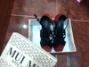 รูปย่อ รองเท้าส้นสูงmuimui สีดำแดง เปิดหน้ารัดส้น size38 มือสอง 350 บาทค่ะ รูปที่1