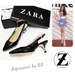 รูปย่อ พร้อมส่งค่ะ   ขายดีมาก!! อัพไซด์พร้อมรีวิว Zara ส้นทอง งานพรีเมี่ยมกล่องดำ Zara ทูโทนหนังแก้ว รูปที่4